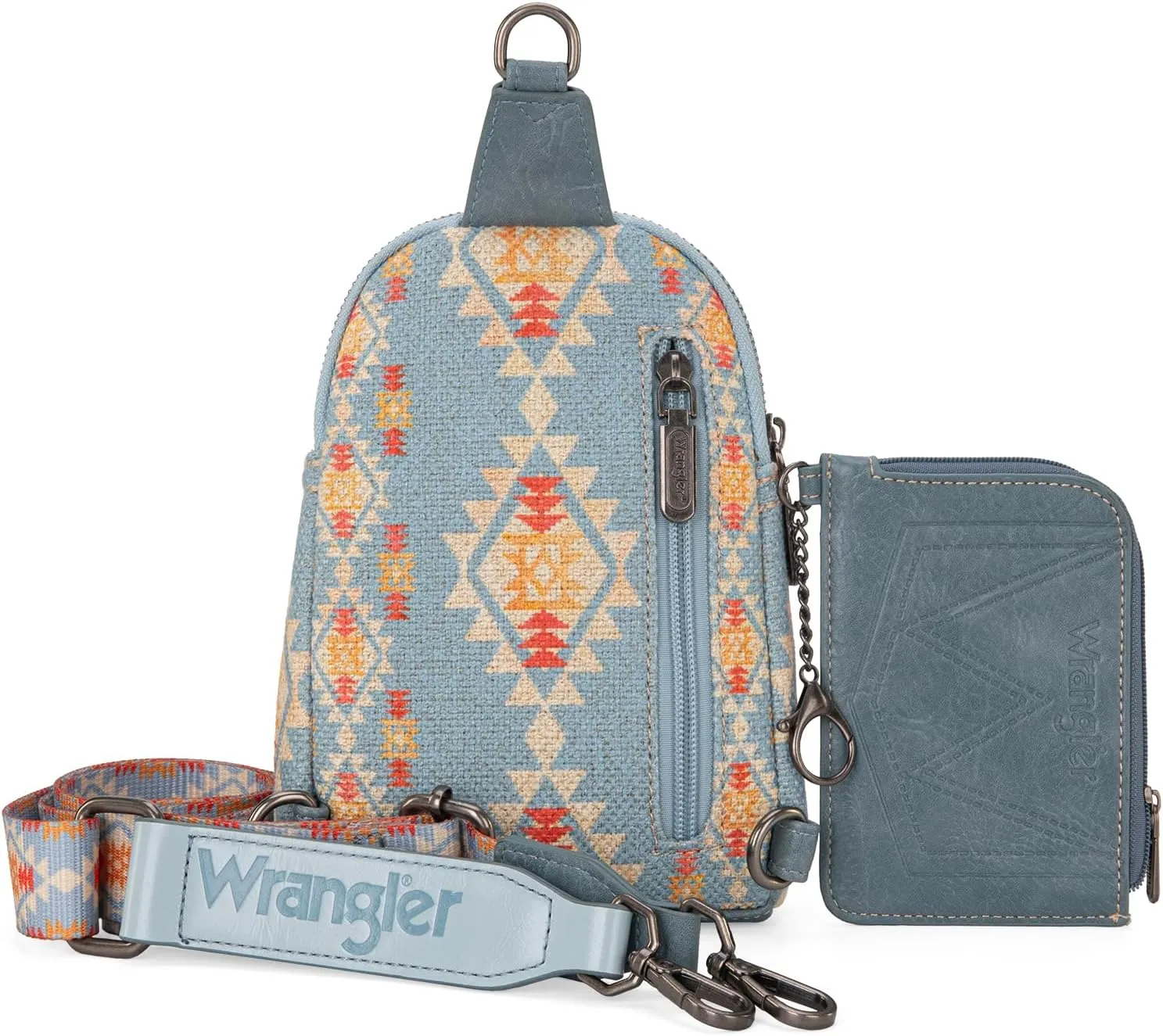 Wrangler Aztec Crossbody Sling Bags for Women Wallet Set