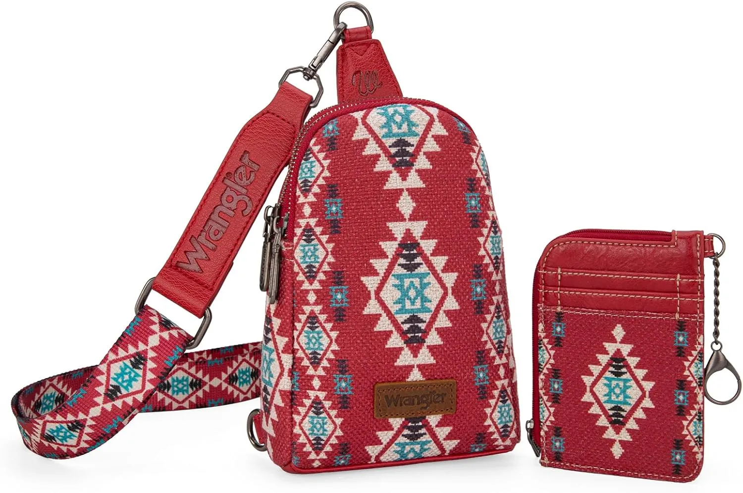 Wrangler Aztec Crossbody Sling Bags for Women Wallet Set