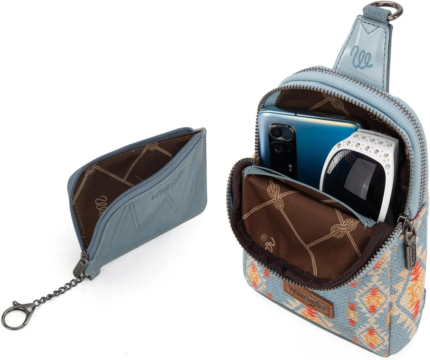 Wrangler Aztec Crossbody Sling Bags for Women Wallet Set