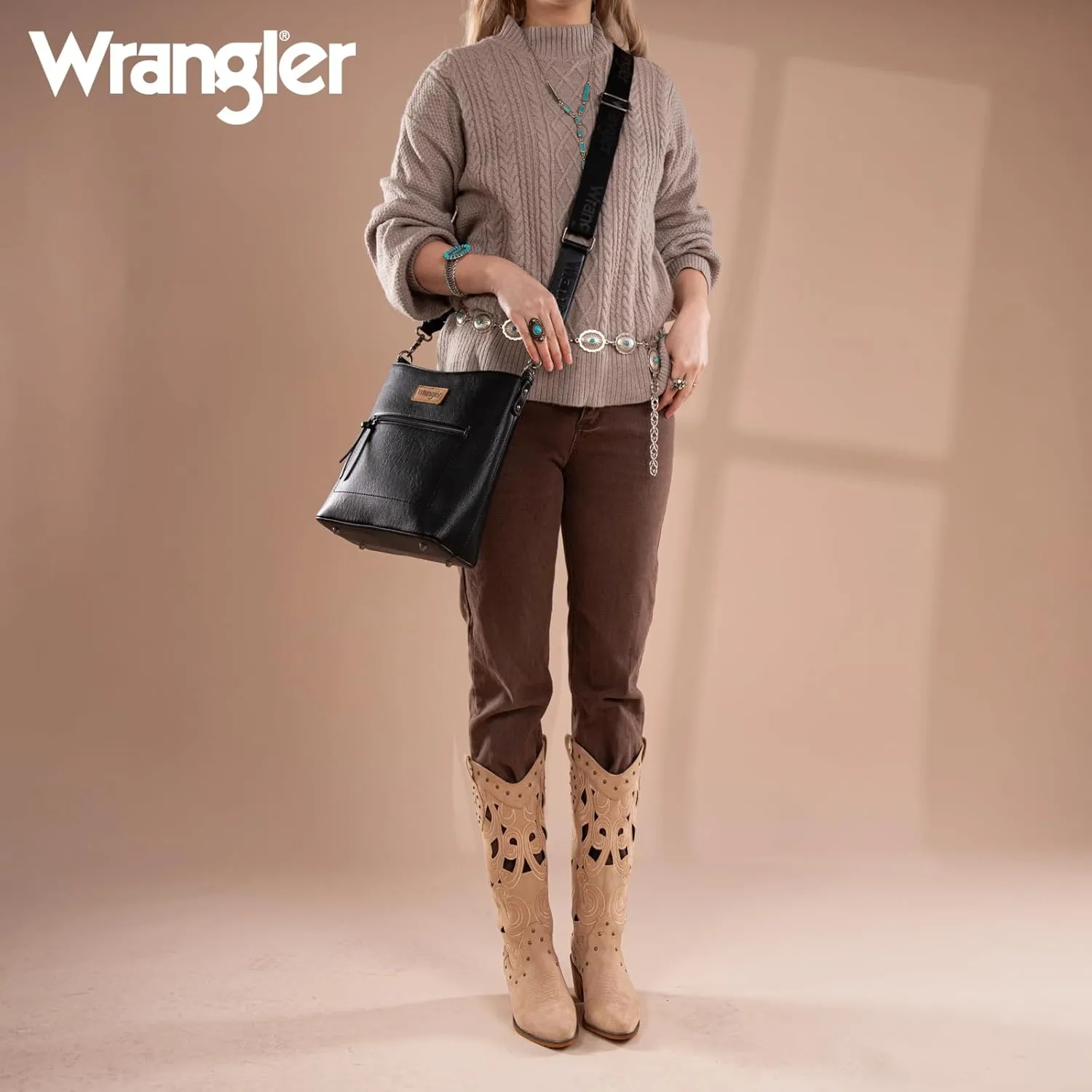 Wrangler Crossbody Bags for Women Lightweight Handbags and Purses Travel Shoulder Purse