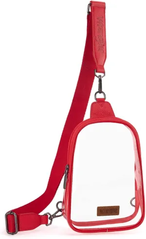 Wrangler Crossbody Clear Sling Bags for Women Stadium Approved Cross Body Purse for Sports Events Concerts
