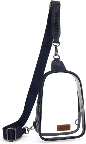 Wrangler Crossbody Clear Sling Bags for Women Stadium Approved Cross Body Purse for Sports Events Concerts