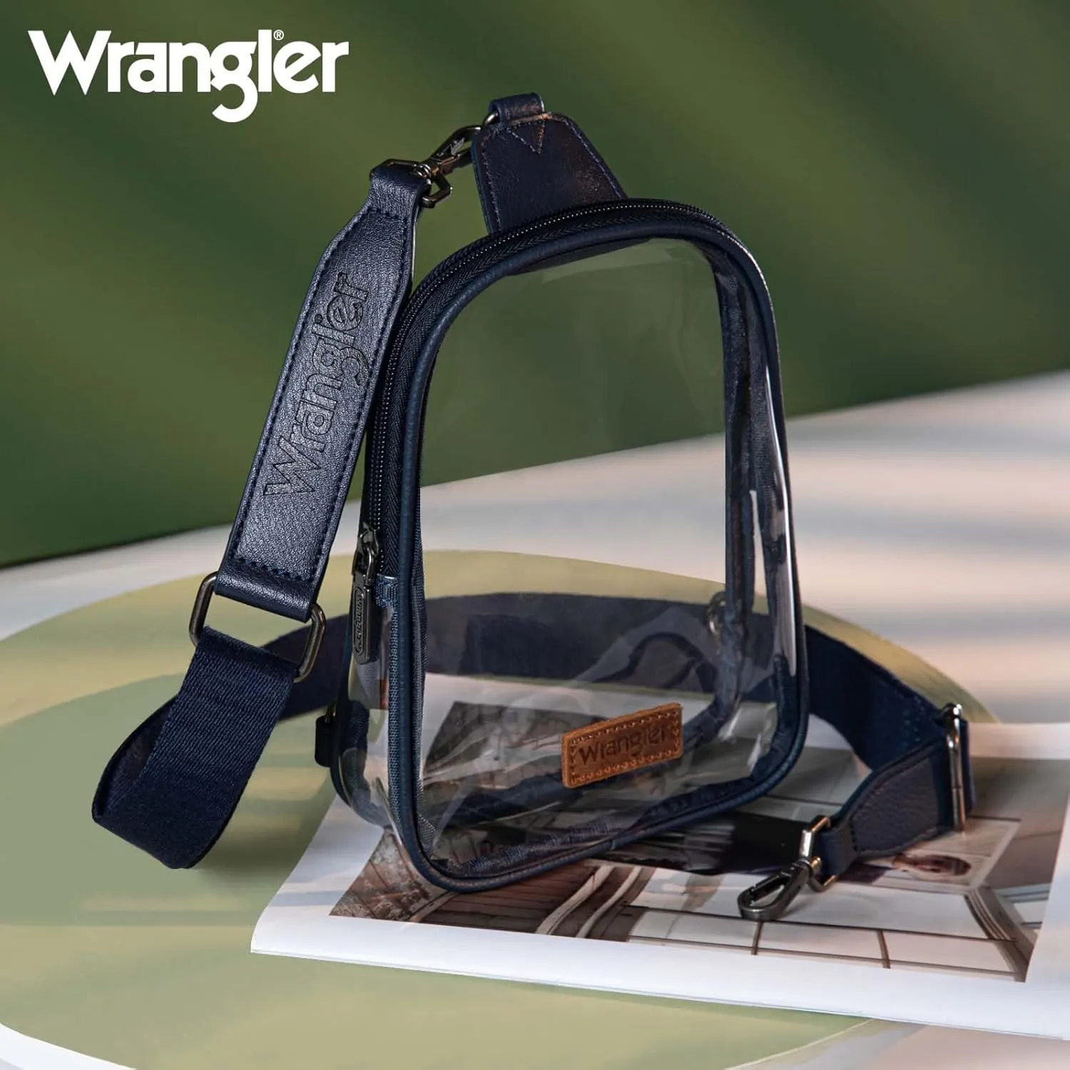 Wrangler Crossbody Clear Sling Bags for Women Stadium Approved Cross Body Purse for Sports Events Concerts