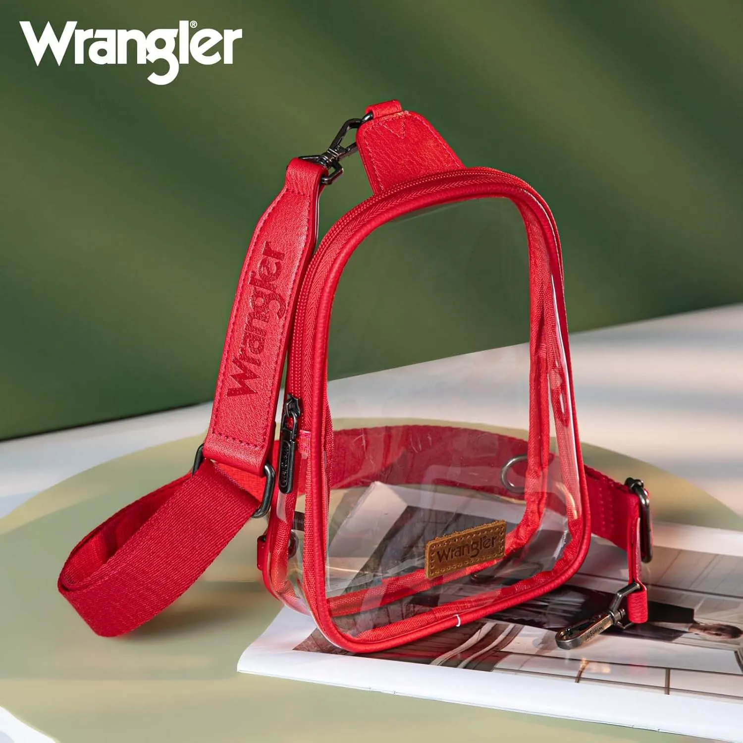 Wrangler Crossbody Clear Sling Bags for Women Stadium Approved Cross Body Purse for Sports Events Concerts