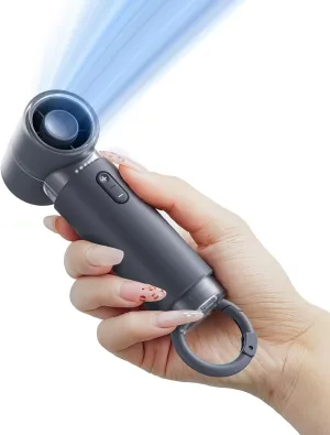 WSKEN Handheld Portable Mini Fan - Personal Small Pocket Design [20000 RPM Powerful Motor Turbo ＆ 3000mAh 10H Max Battery Life USB Rechargeable] 5 Speeds,Gifts for Women Men/Outdoor/Travel,Gray