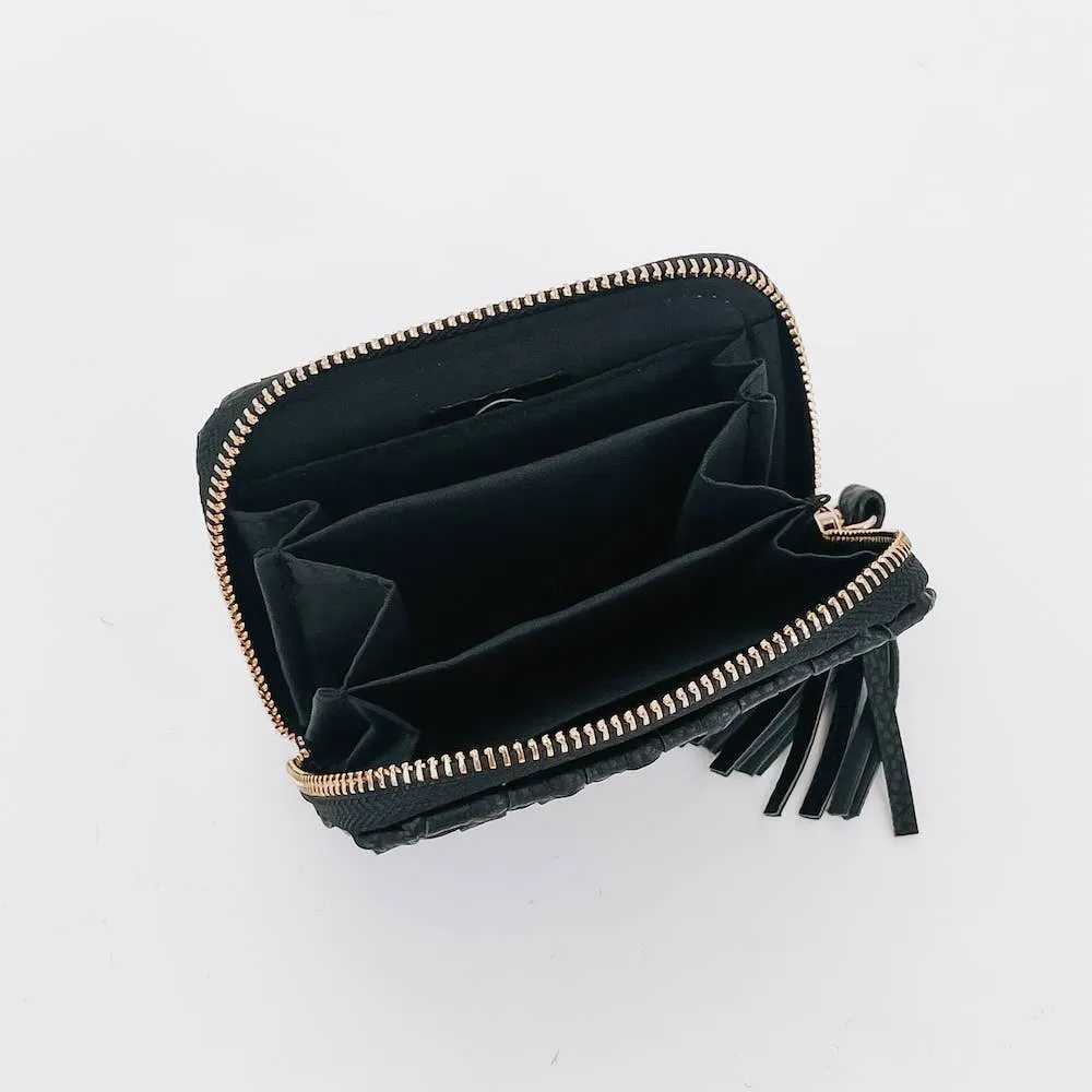 Wynona Woven Black Wallet