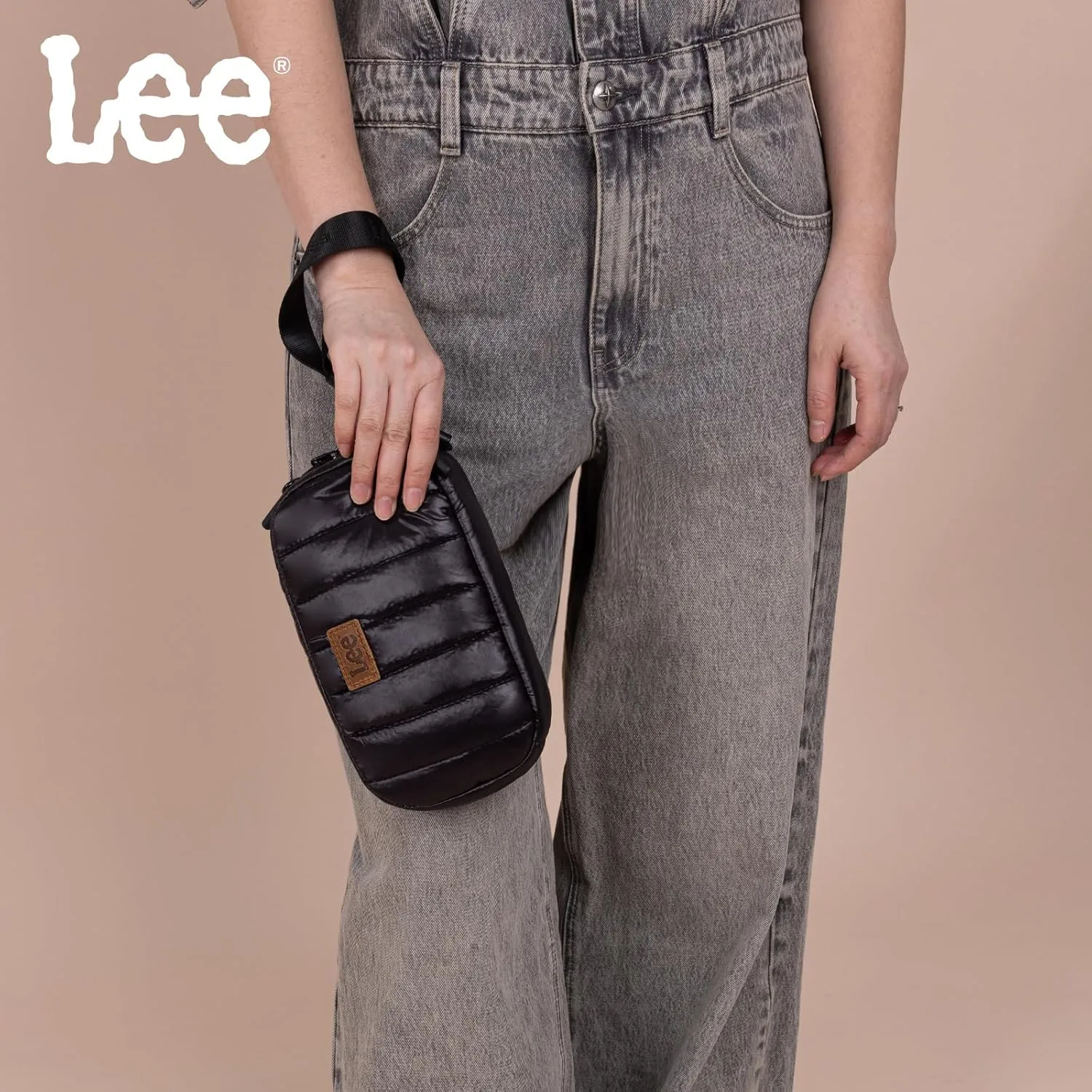 x Lee Dual Wristlet Wallets for Women, Puffer Crossbody Wallets Purse with Phone Pocket & Zipper Closure