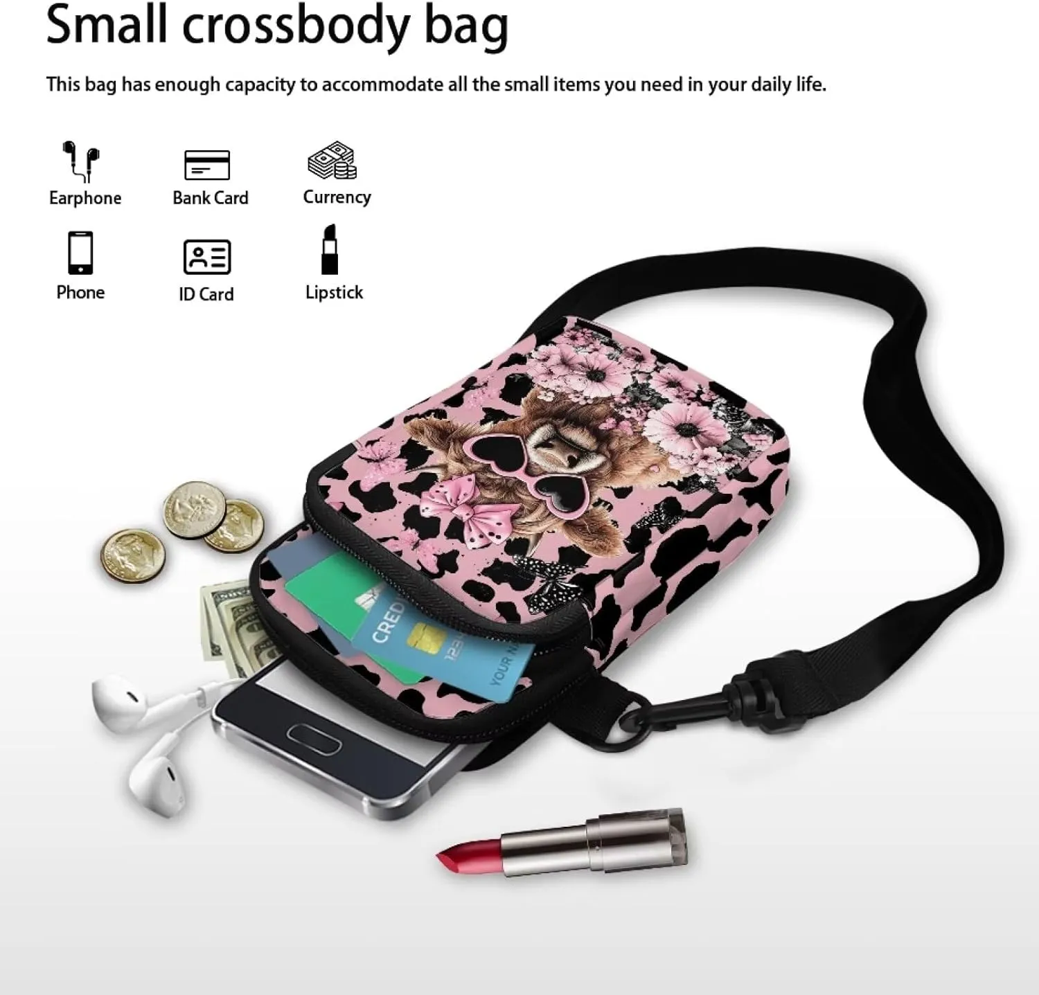 Xpyiqun Small Crossbody Bag Women Phone Purses Sling Shoulder Handbag Cross Body Pouch Wallet Bags