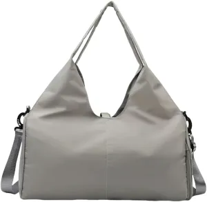 Yoga bag Women's sports fitness bag Hand luggage bag Wear-resistant large capacity storage travel bag,Lightweight leisure fitness bag. (Mystery grey)