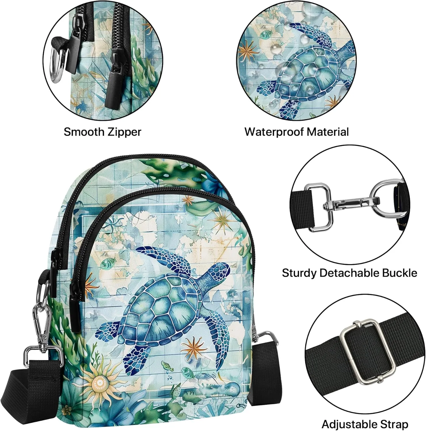 Yrebyou Small Crossbody Bags for Women Casual Cell Phone Purse Waterproof Over Shoulder Handbag with Card Slots