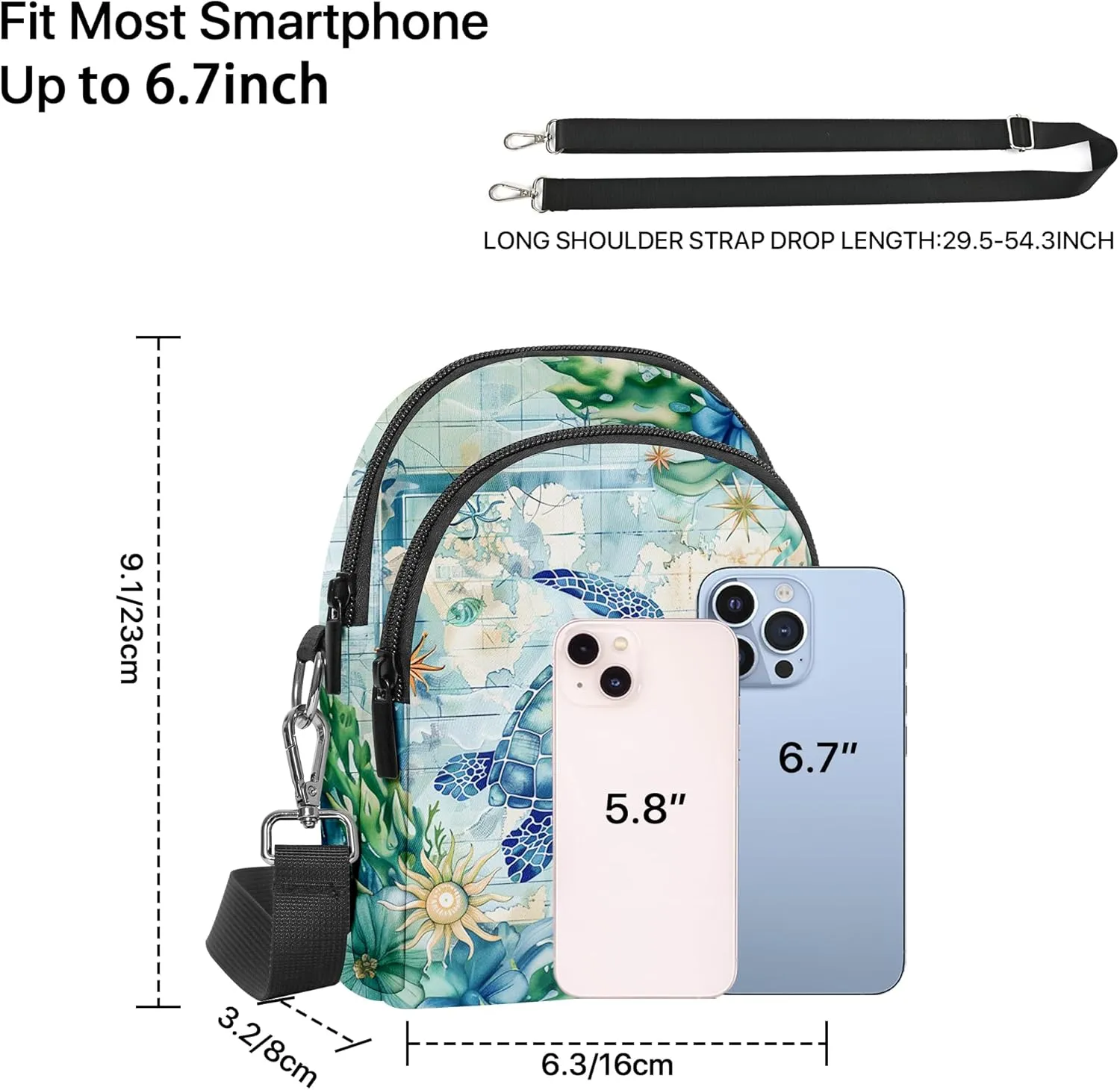 Yrebyou Small Crossbody Bags for Women Casual Cell Phone Purse Waterproof Over Shoulder Handbag with Card Slots
