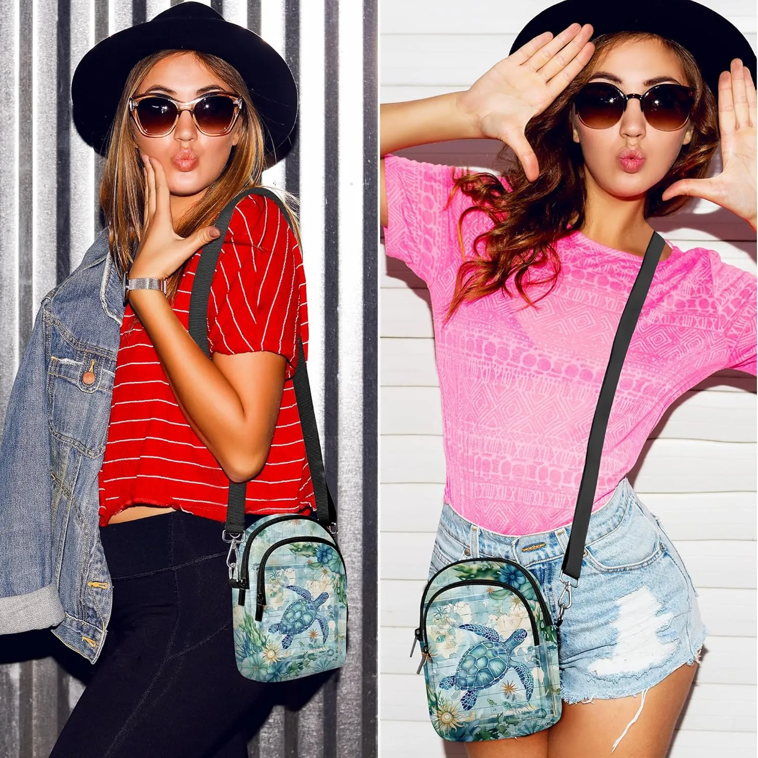 Yrebyou Small Crossbody Bags for Women Casual Cell Phone Purse Waterproof Over Shoulder Handbag with Card Slots