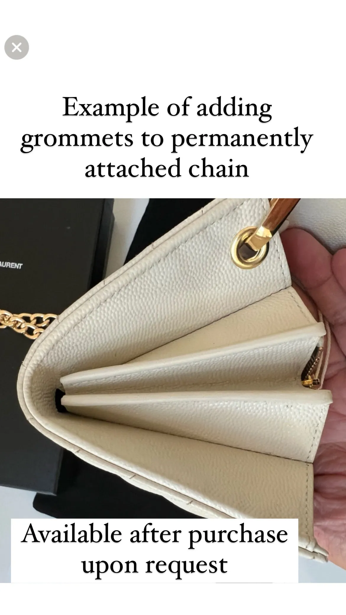 YSL cassandre all black wallet on chain