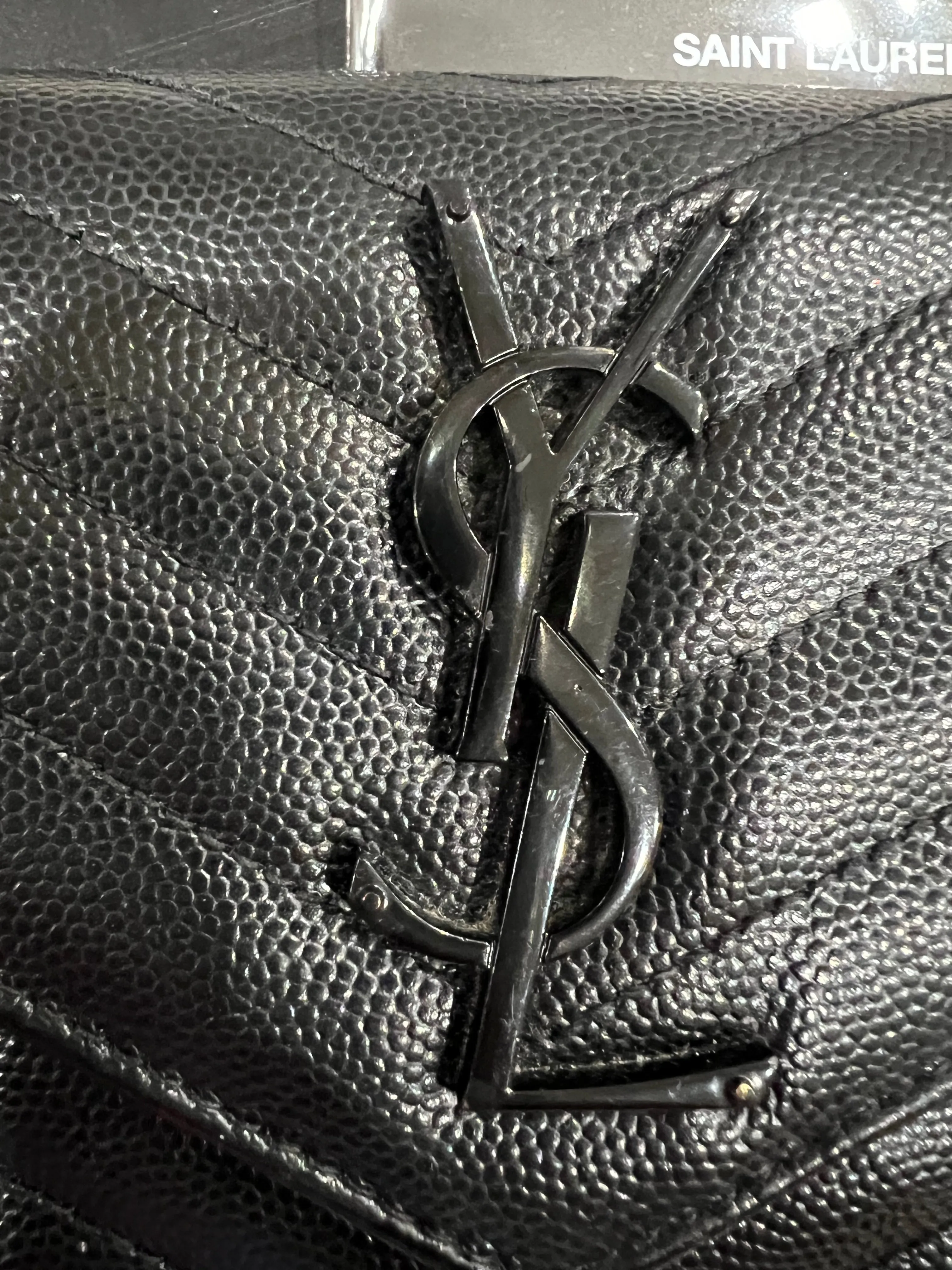 YSL cassandre all black wallet on chain