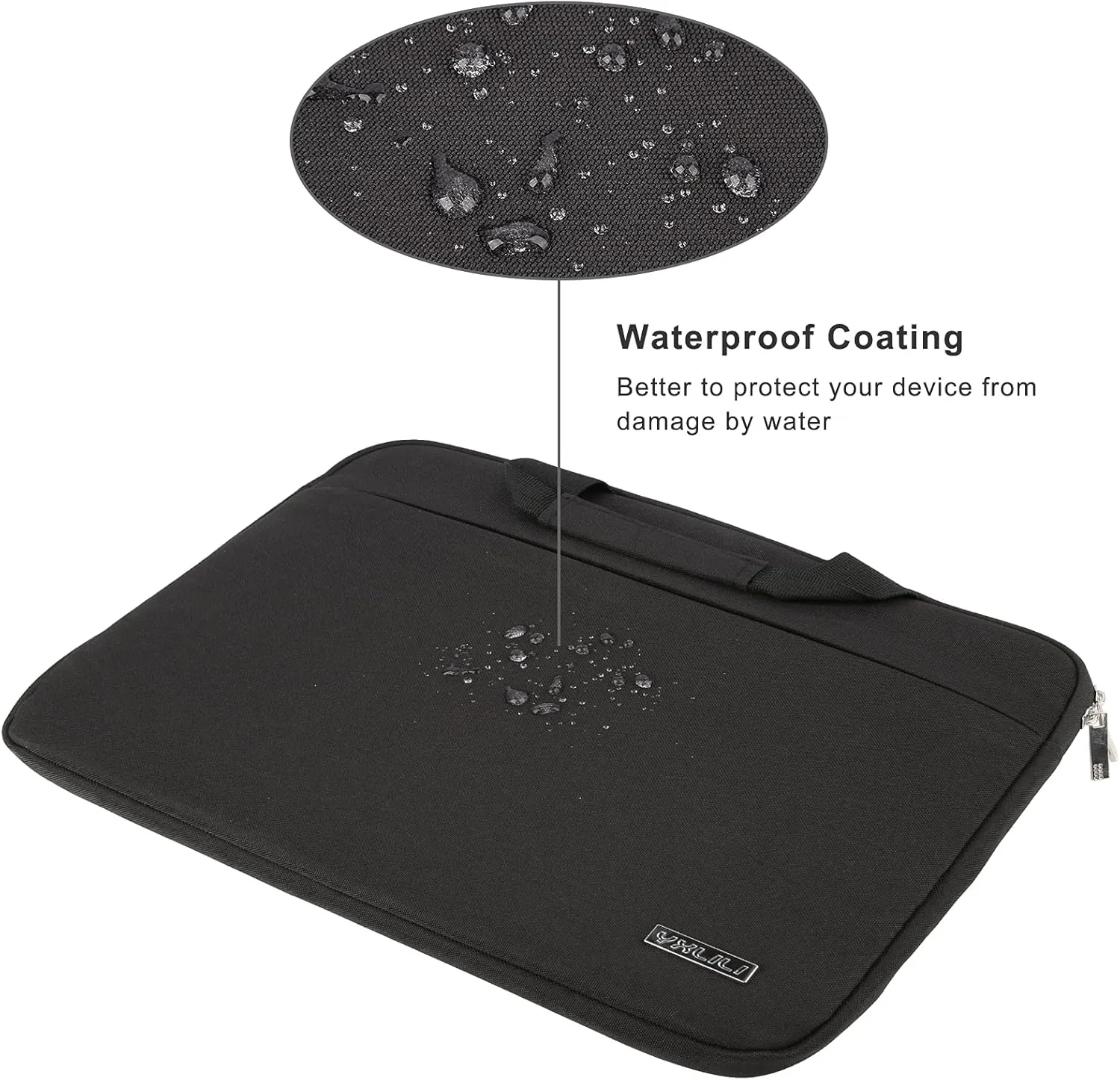 YXLILI Laptop Sleeve Case 14 Inch with Handle, Waterproof, Anti-Scratch, Shockproof Protective Computer Bag, Large Storage & Multi-Pocket Design-Black